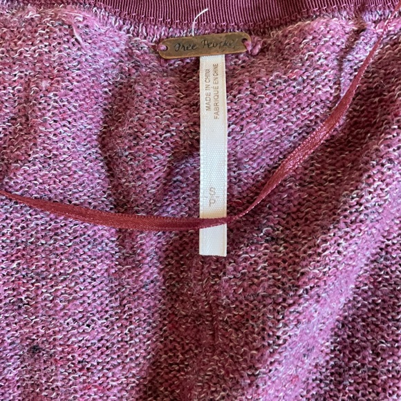 Free people TGIF Oversized SML cardigan raspberry pink high low marled - Picture 9 of 12